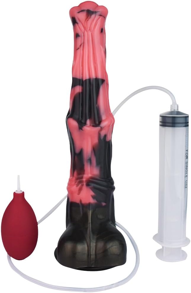 12 Inch Silicone Horse Dildo – Monster Dildo with Suction Cup, Squirting Option
