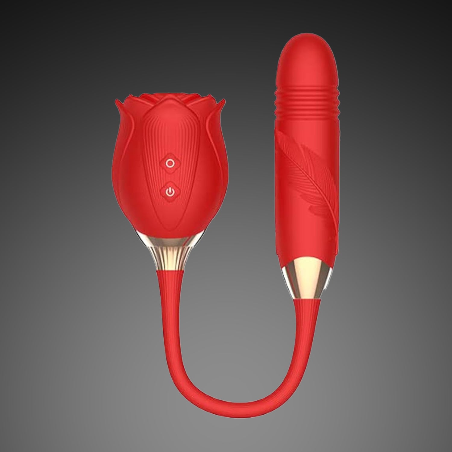 Dual‑ended rose vibrator with suction & licking
