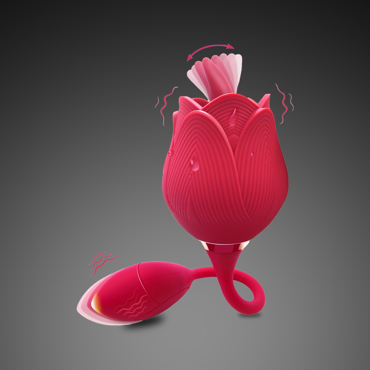Rose Vibrator - Dual-Action Tongue & Vibration Toy