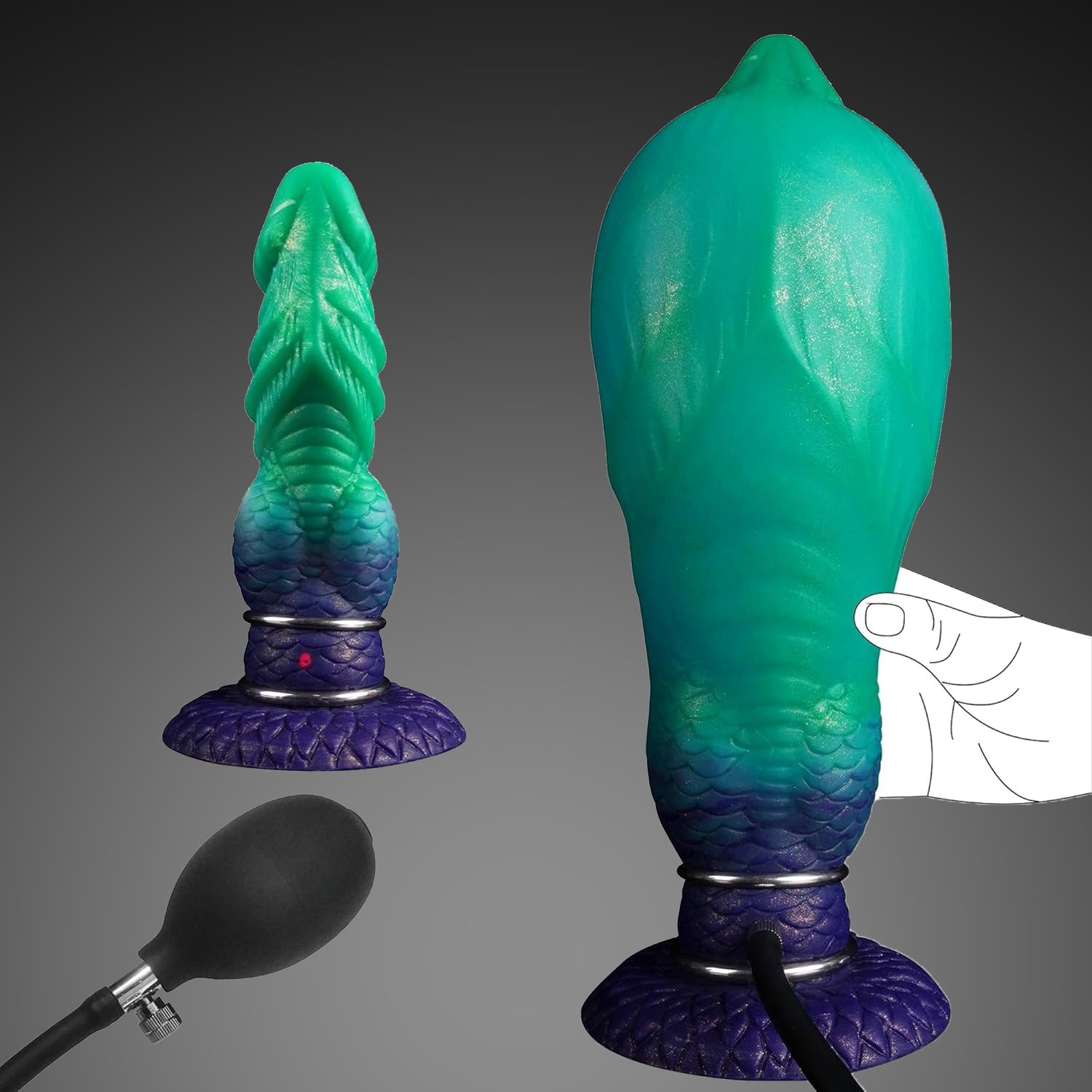 Monster Inflatable Knot Dildo – 7 Inch Dog Horse Dildo with Suction Cup