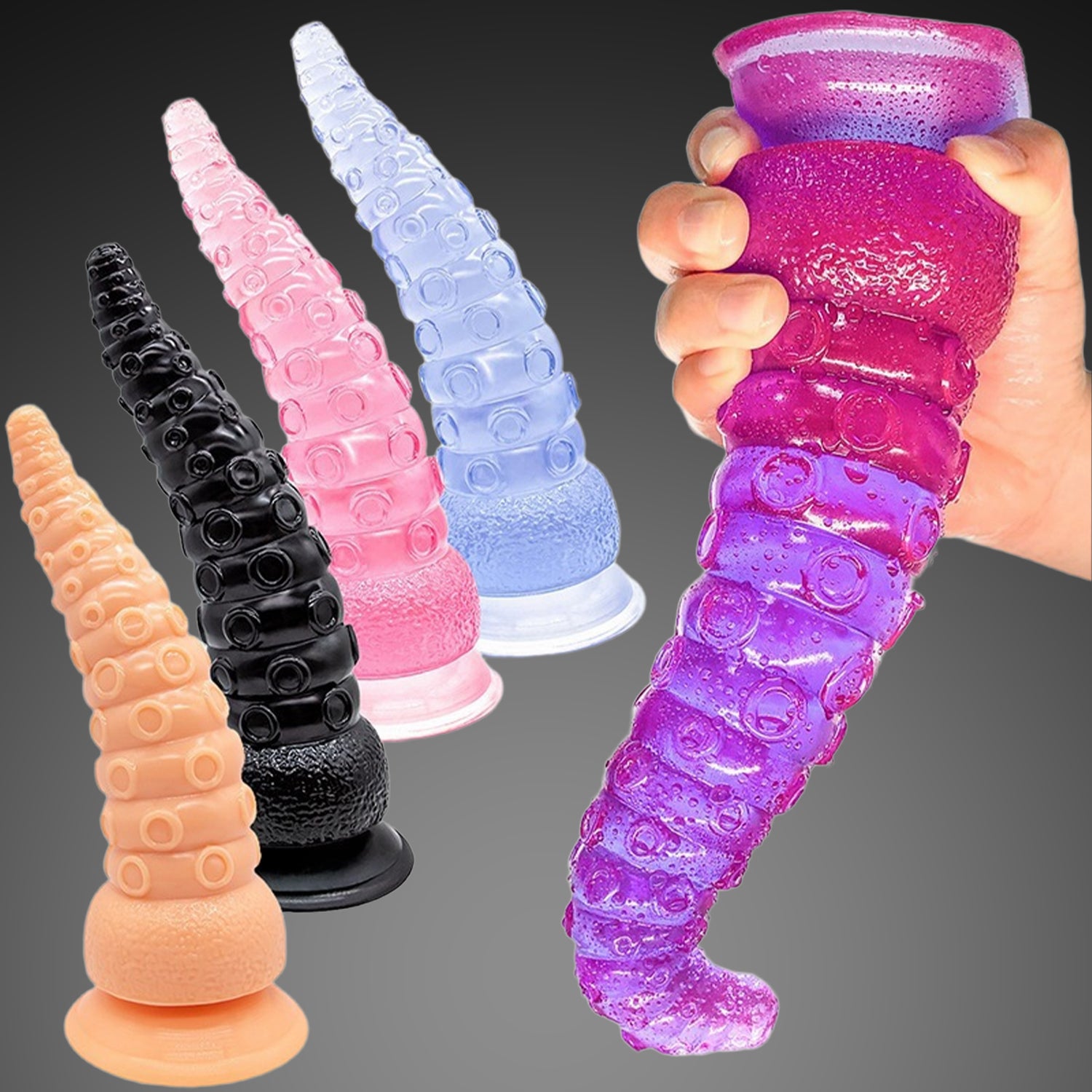 5 Colors 8 Inch Silicone Tentacle Dildo – Suction Cup Dildo