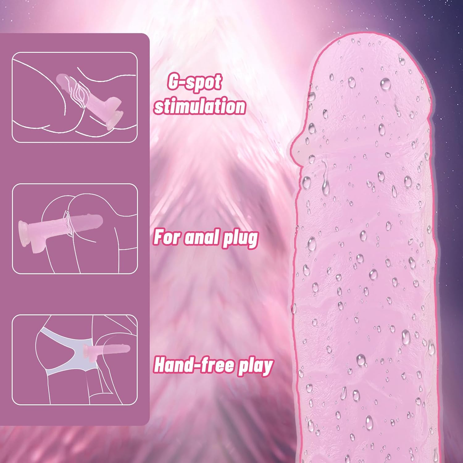 7.8 inch Realistic Silicone Dildo with Powerful Suction Cup Base