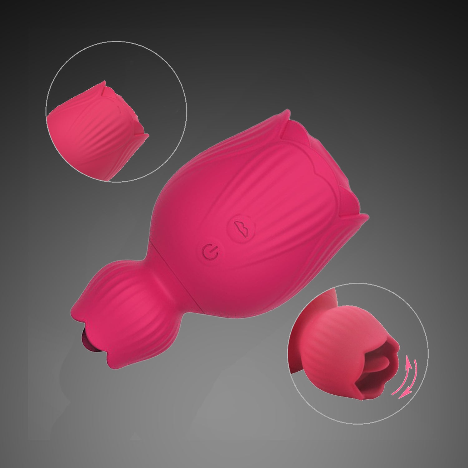 Rose Suction & Tongue Licking Vibrator – Dual‑Ended Clitoral Stimulator