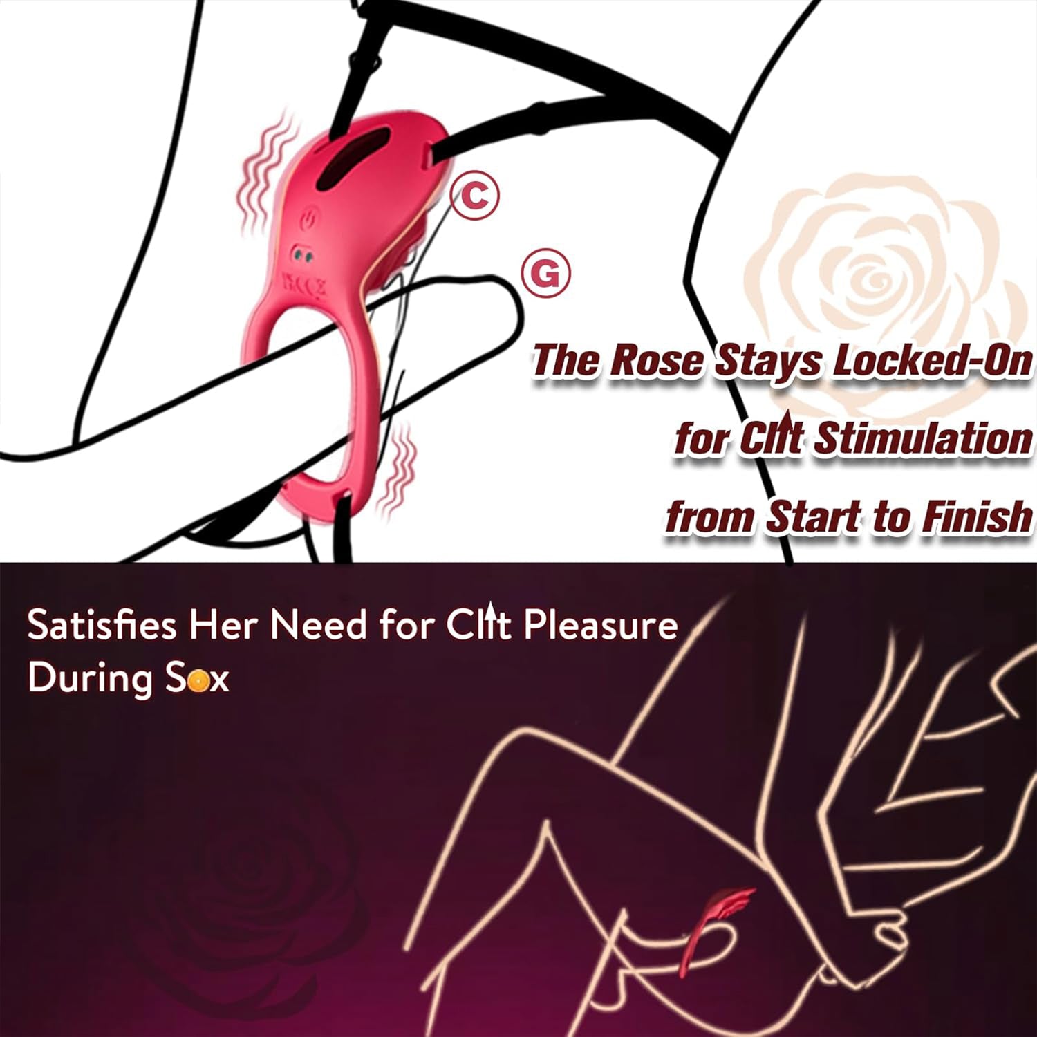 5-in-1 Rose Vibrator Modular Kit: Remote Control Couples Vibrator for G spot & Anal Play