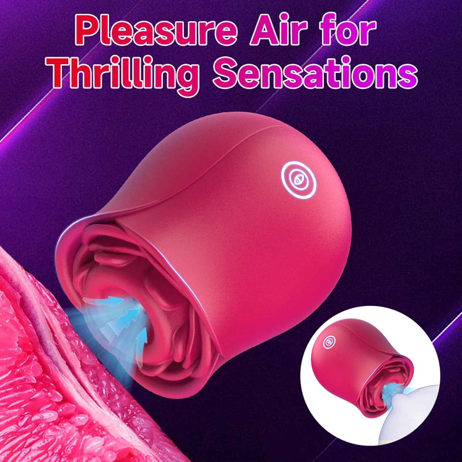 Rose Vibrator with Suction & Slap Modes – Dual‑Action Clitoral Stimulator