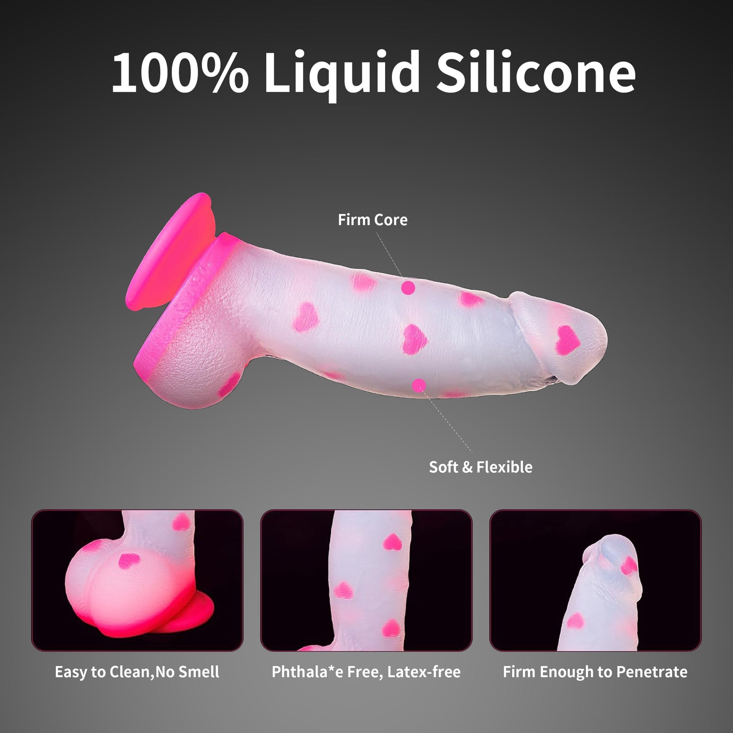 8 /12 Inch Silicone Dildo – Thick G Spot Toy with Suction Cup