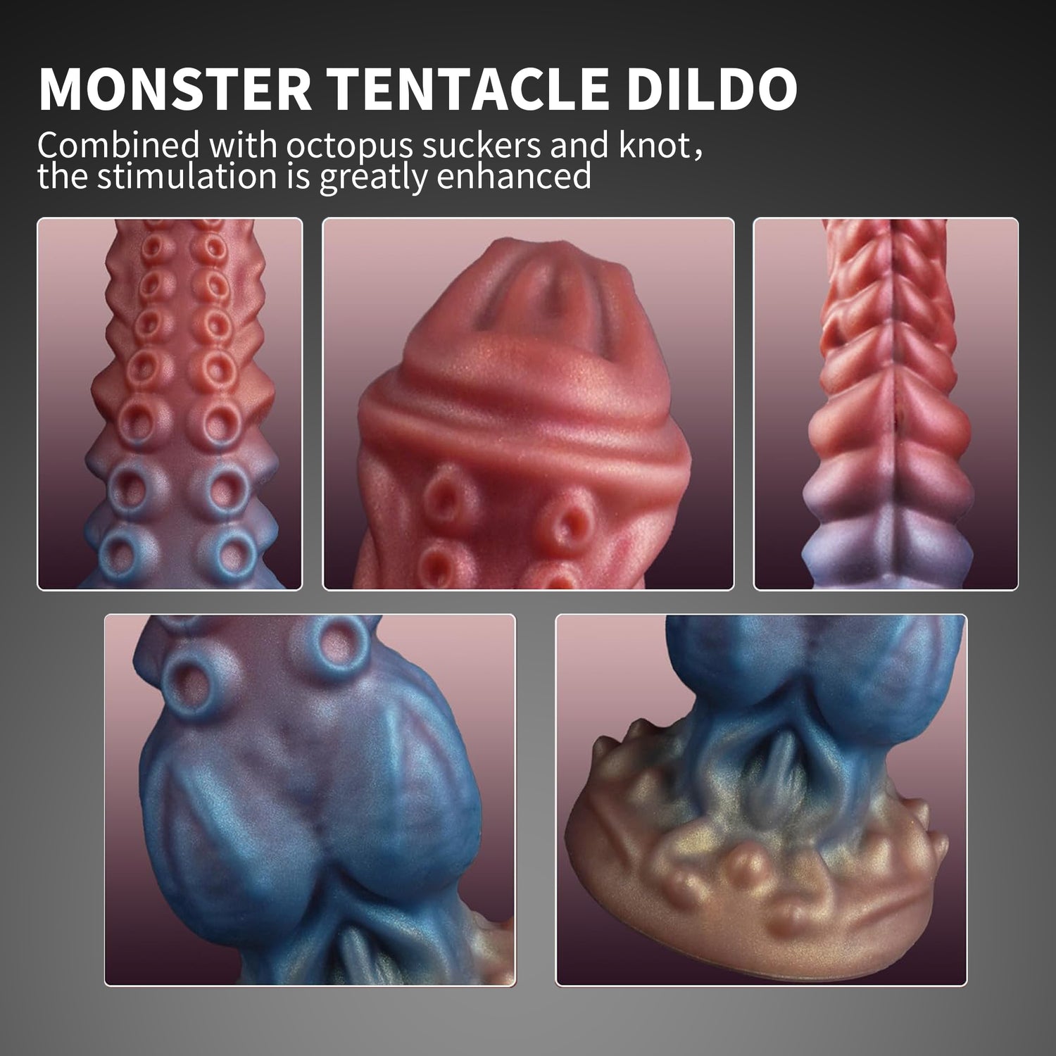 9.7 Inch XXL Fantasy Tentacle Dildo – Silicone Anal Dildo with Suction Cup