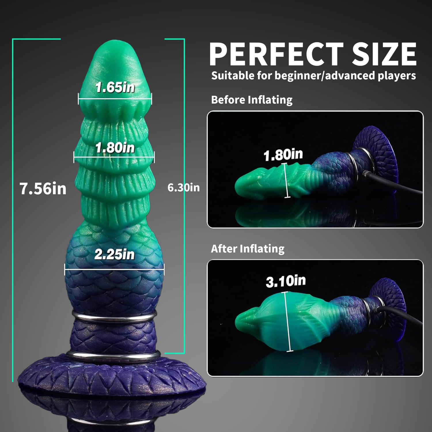 Monster Inflatable Knot Dildo – 7 Inch Dog Horse Dildo with Suction Cup