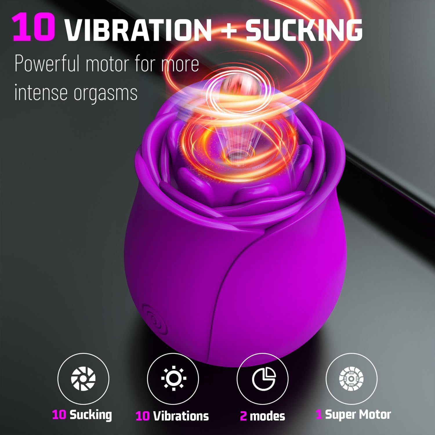 Rose Suction & Vibration Clitoral Stimulator – Detachable Head
