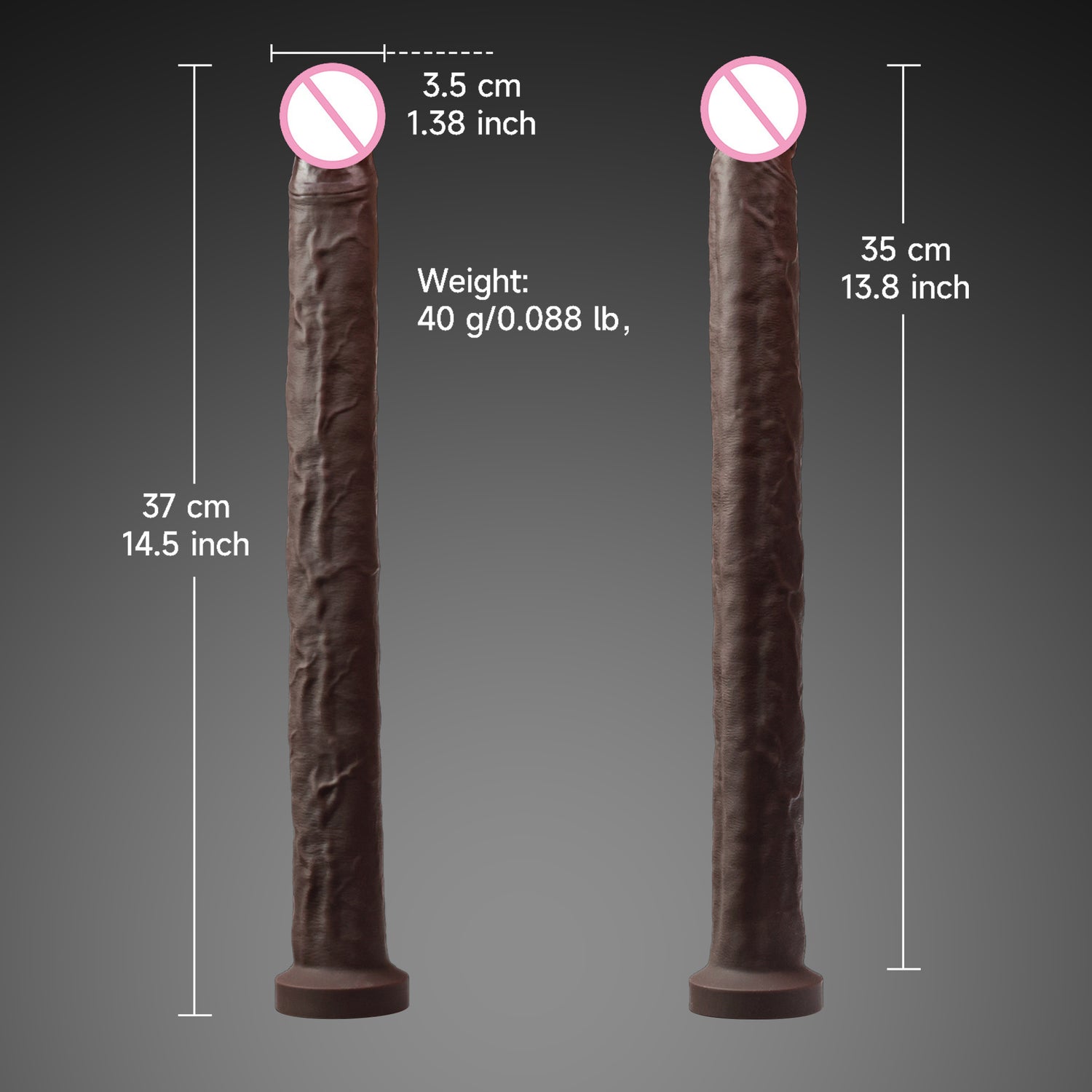 14 Inch Silicone Long Dildo with Strong Suction Cup Base