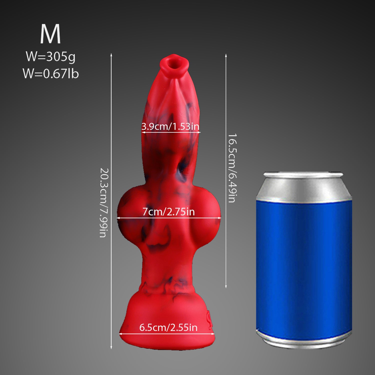 Dog Knot Silicone Dildo with Strong Suction Cup Base