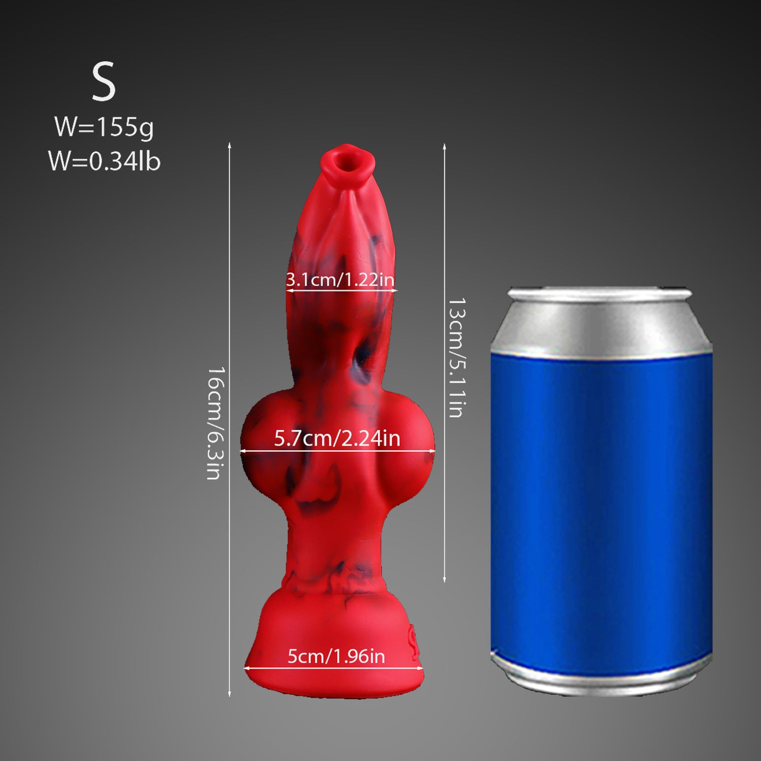 Dog Knot Silicone Dildo with Strong Suction Cup Base